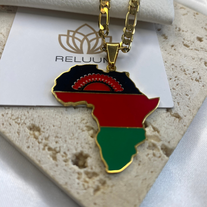 Africa Map - With Malawi Flag