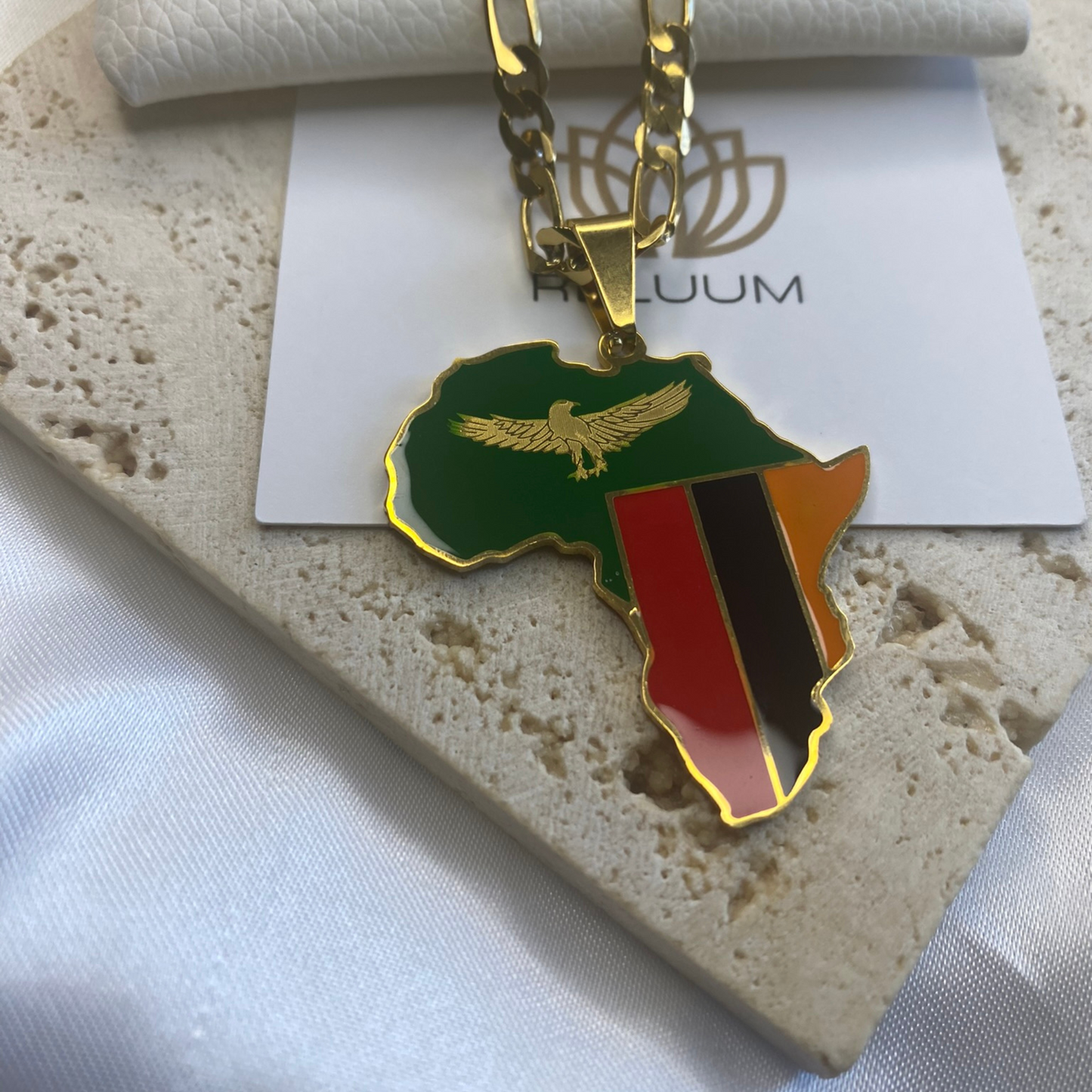 africa map - with zambia flag