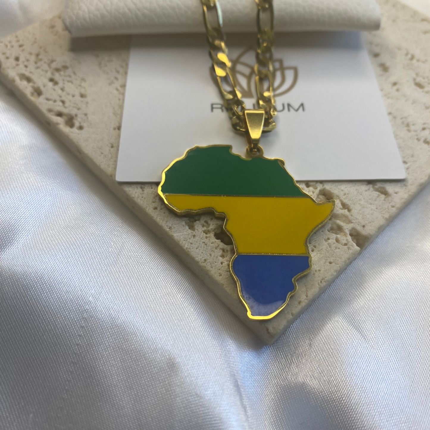 africa map - with gabon flag