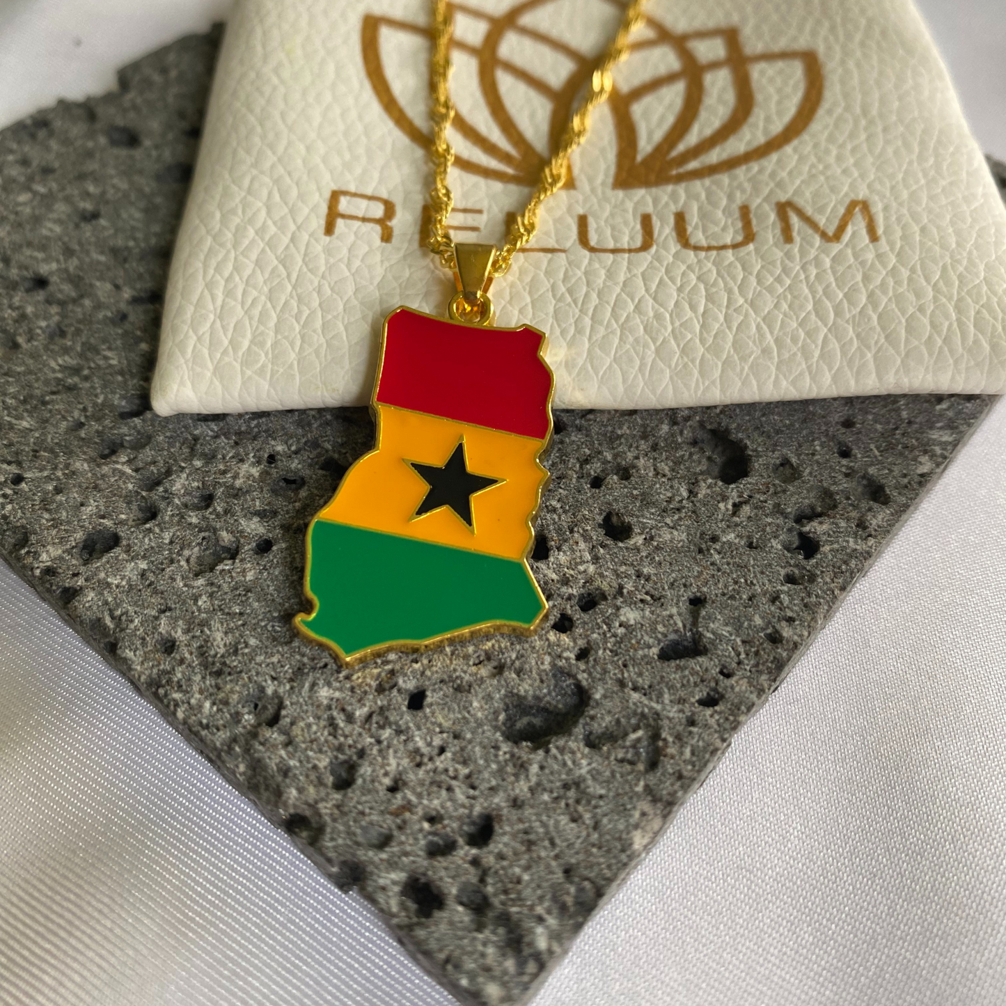 ghana map - with flag