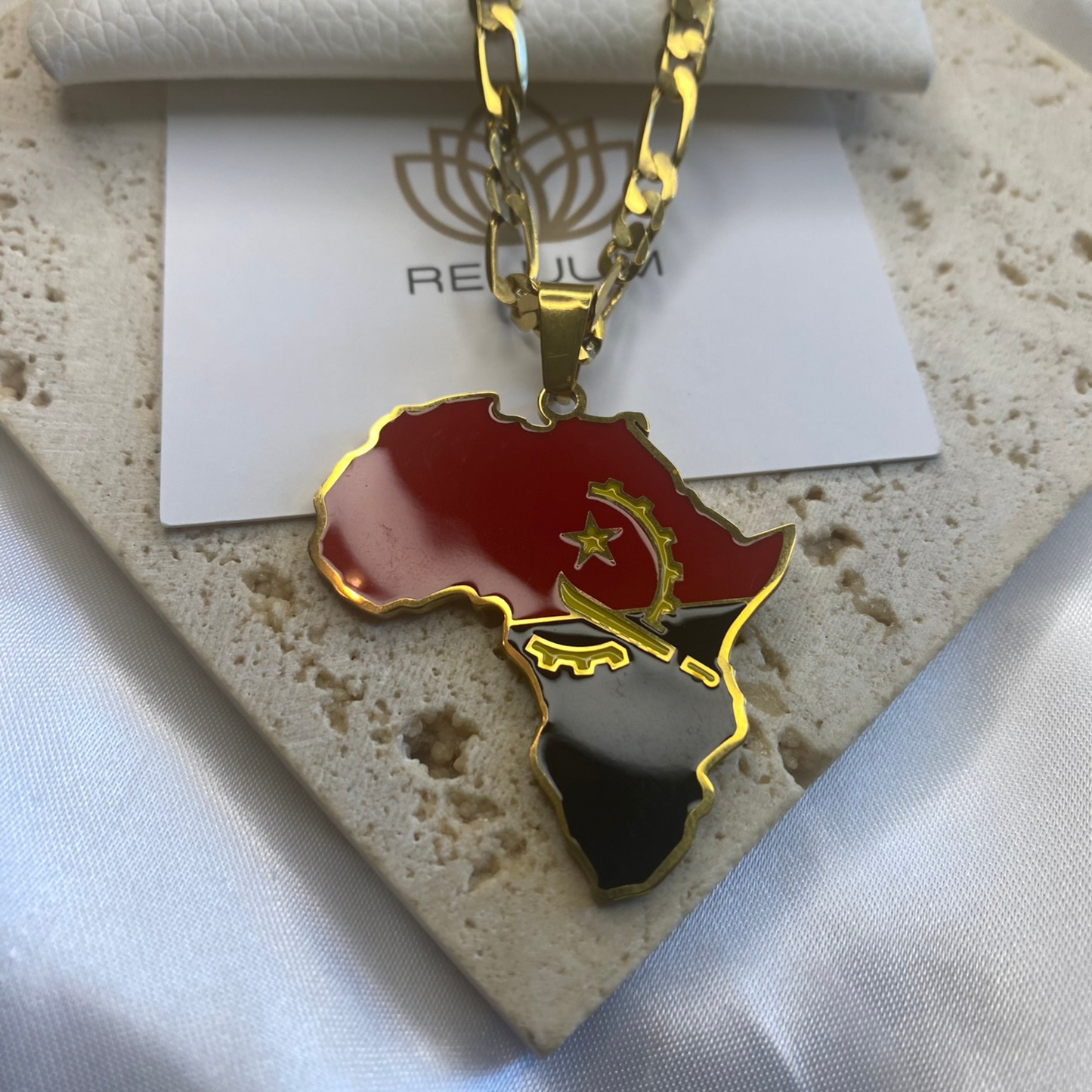 africa map - with angola flag