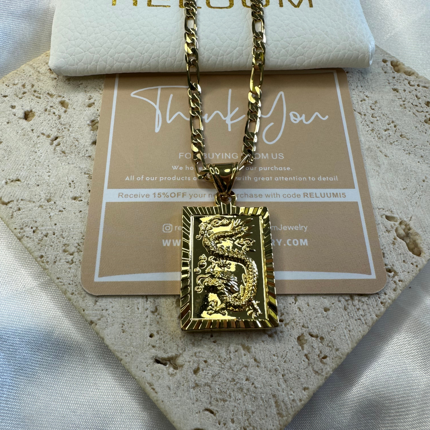 auspicious dragon pendant square