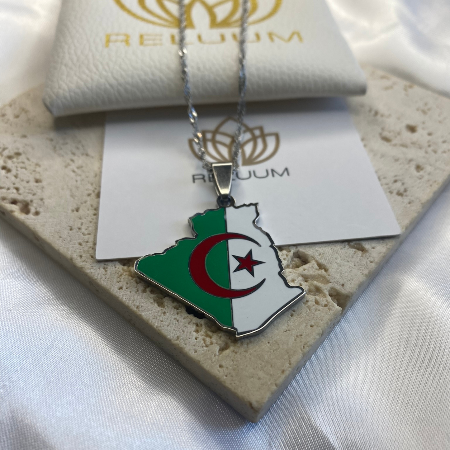 algeria map - with flag