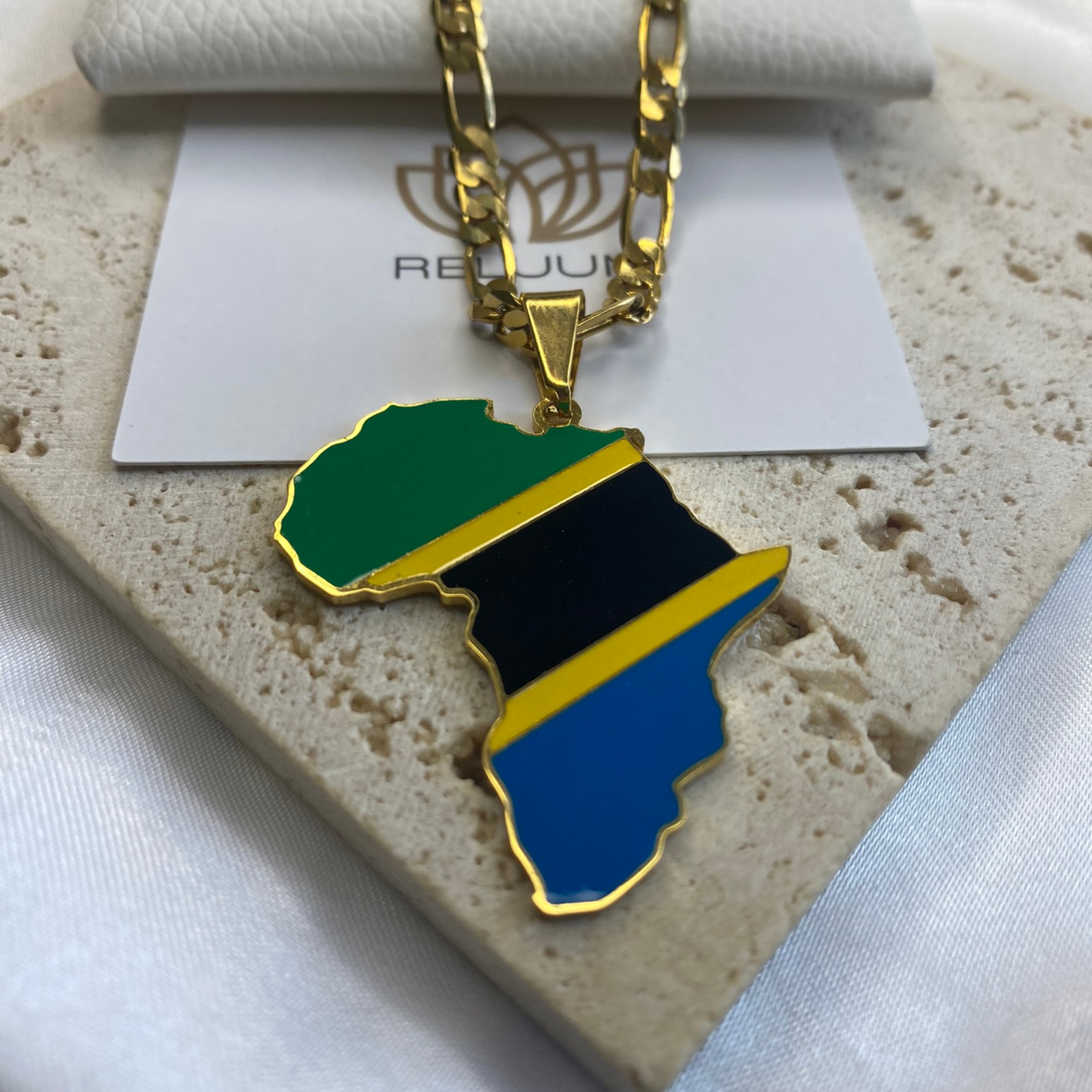 africa map - with tanzania flag