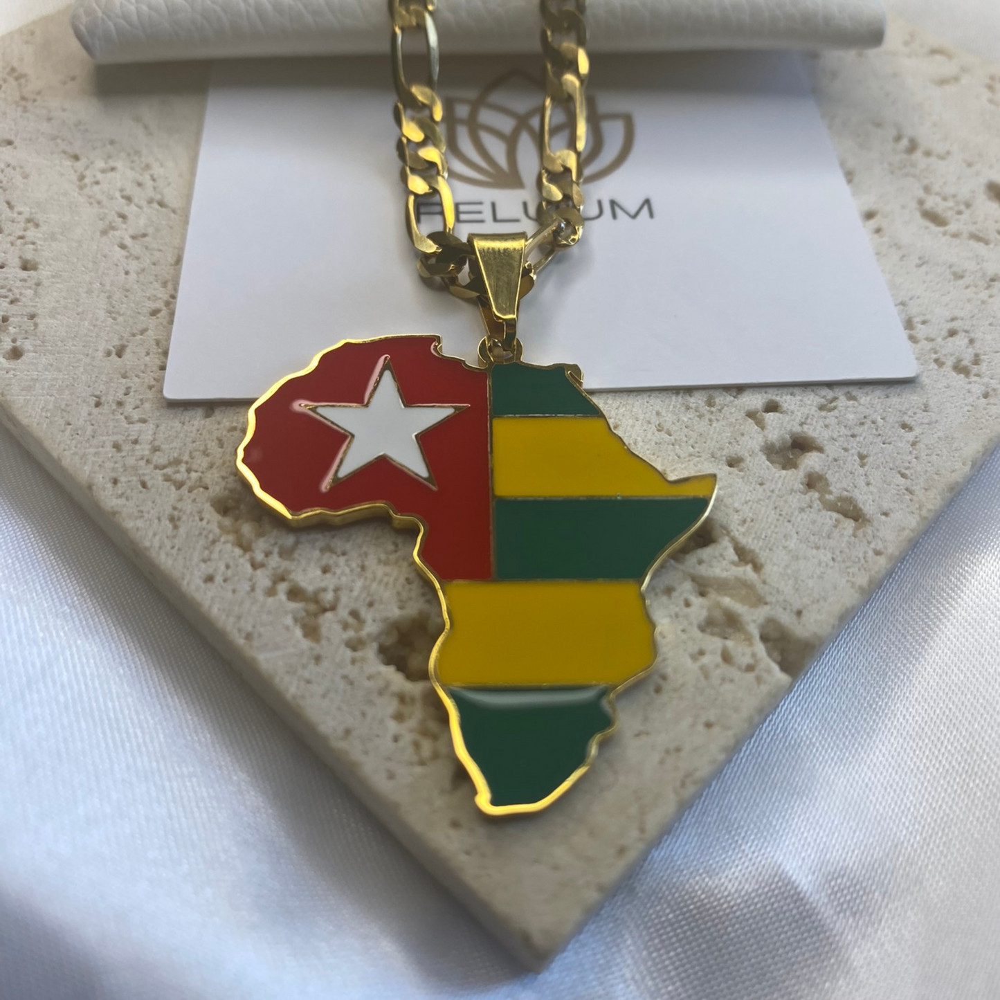 africa map - with togo flag