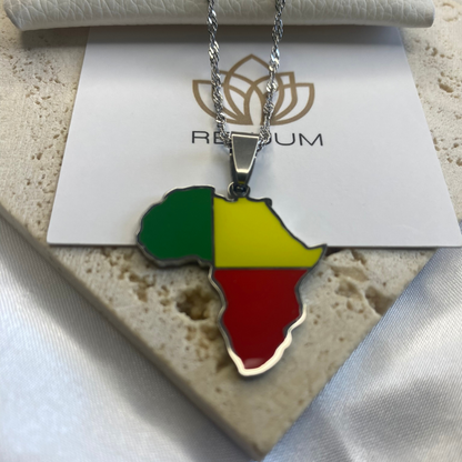 Africa Map - With Benin Flag