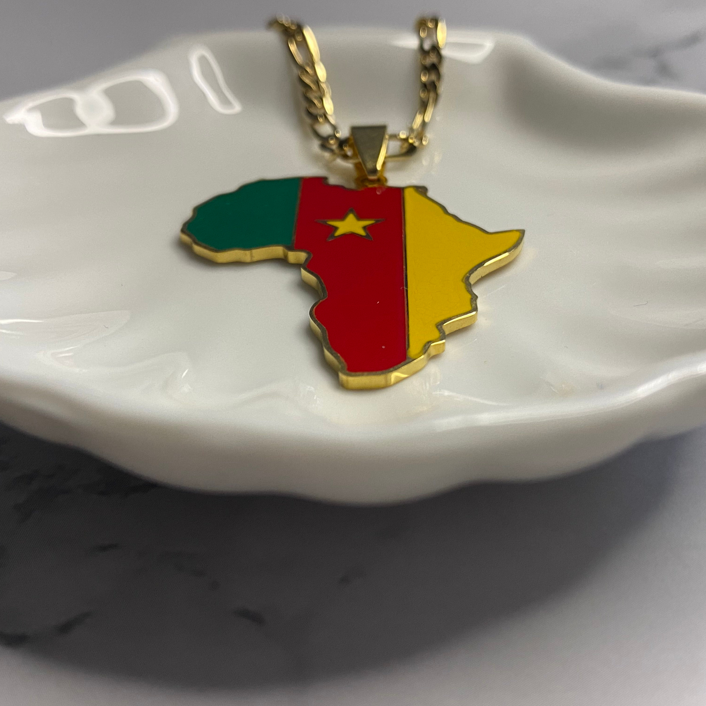 africa map - with cameroon flag