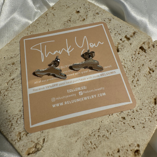 bonaire map outline earrings