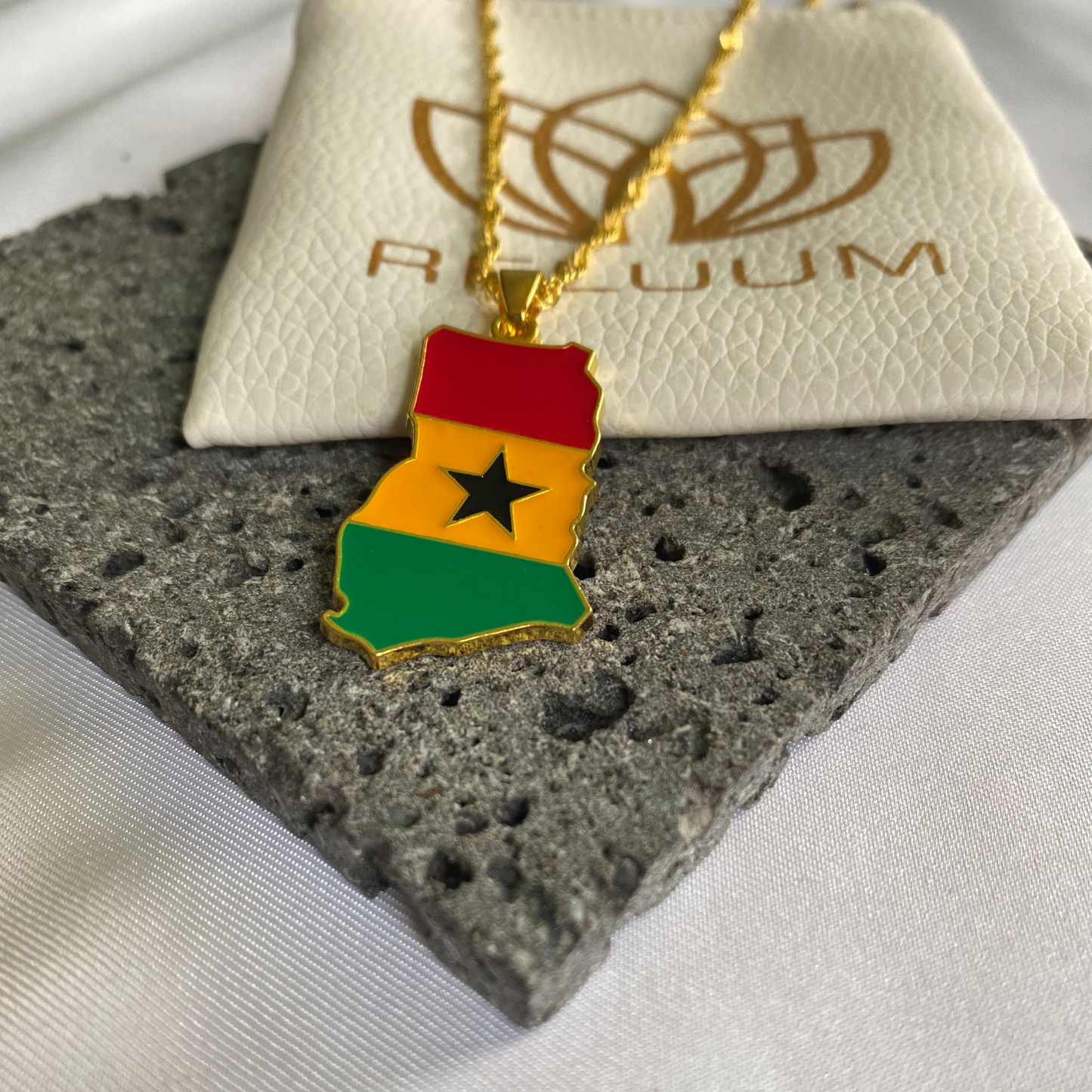 ghana map - with flag