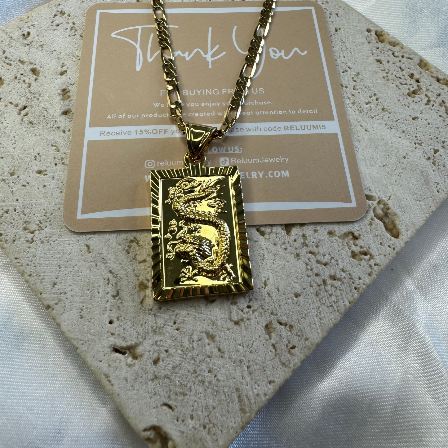 auspicious dragon pendant square