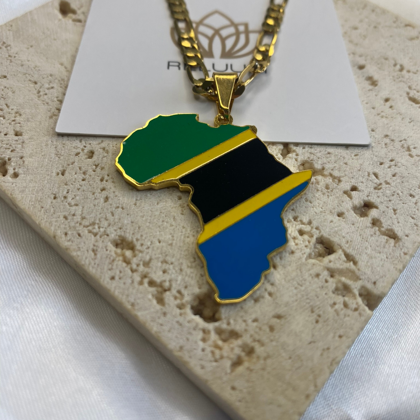 africa map - with tanzania flag