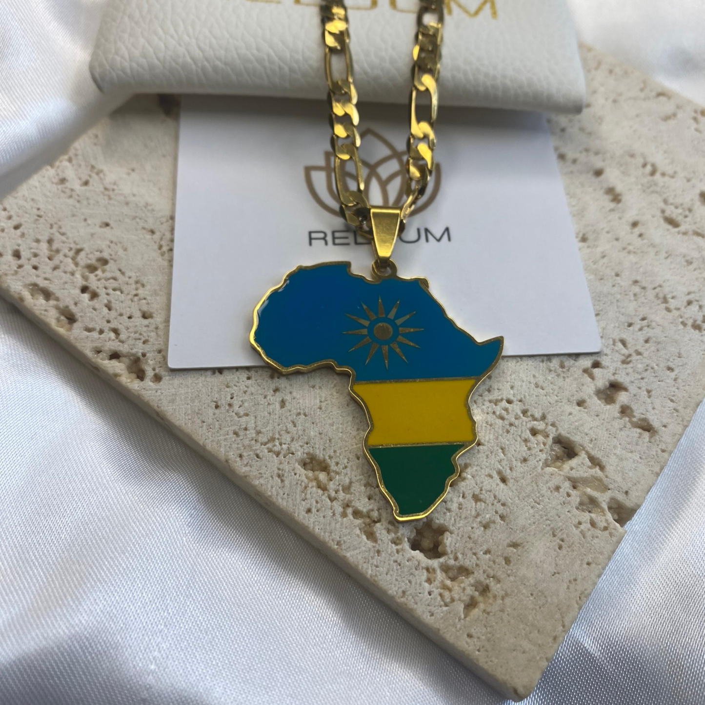 africa map - with rwanda flag