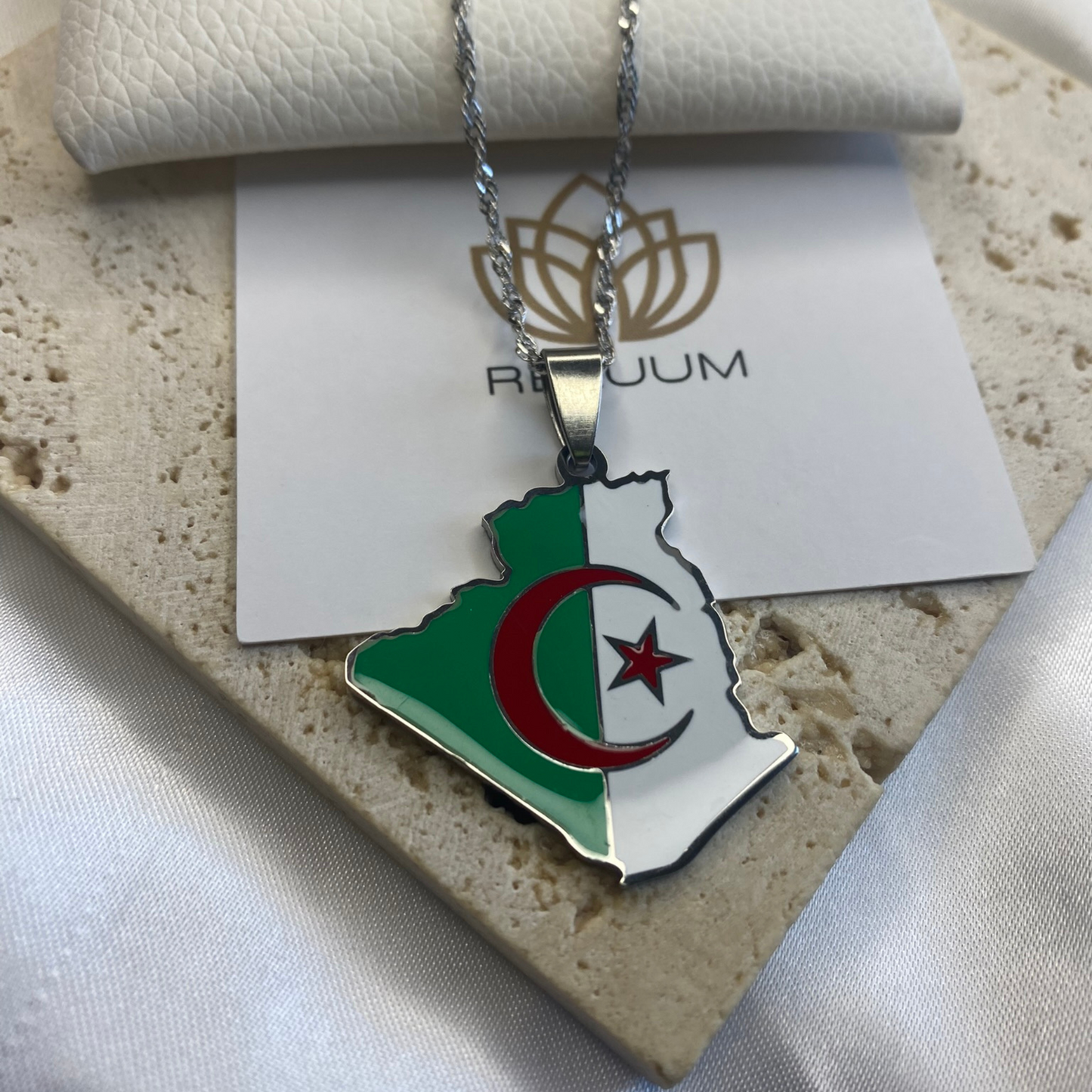 algeria map - with flag