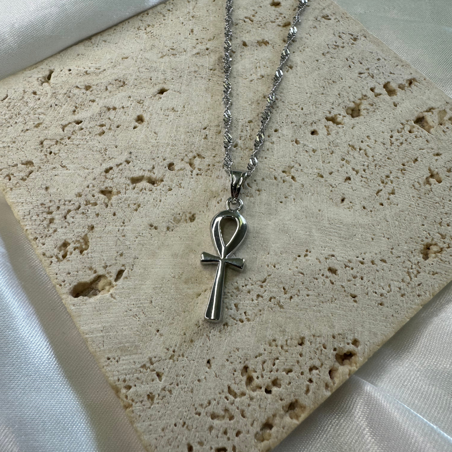 small crystal ankh cross