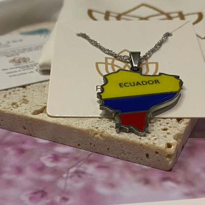 Ecuador Map - With Flag