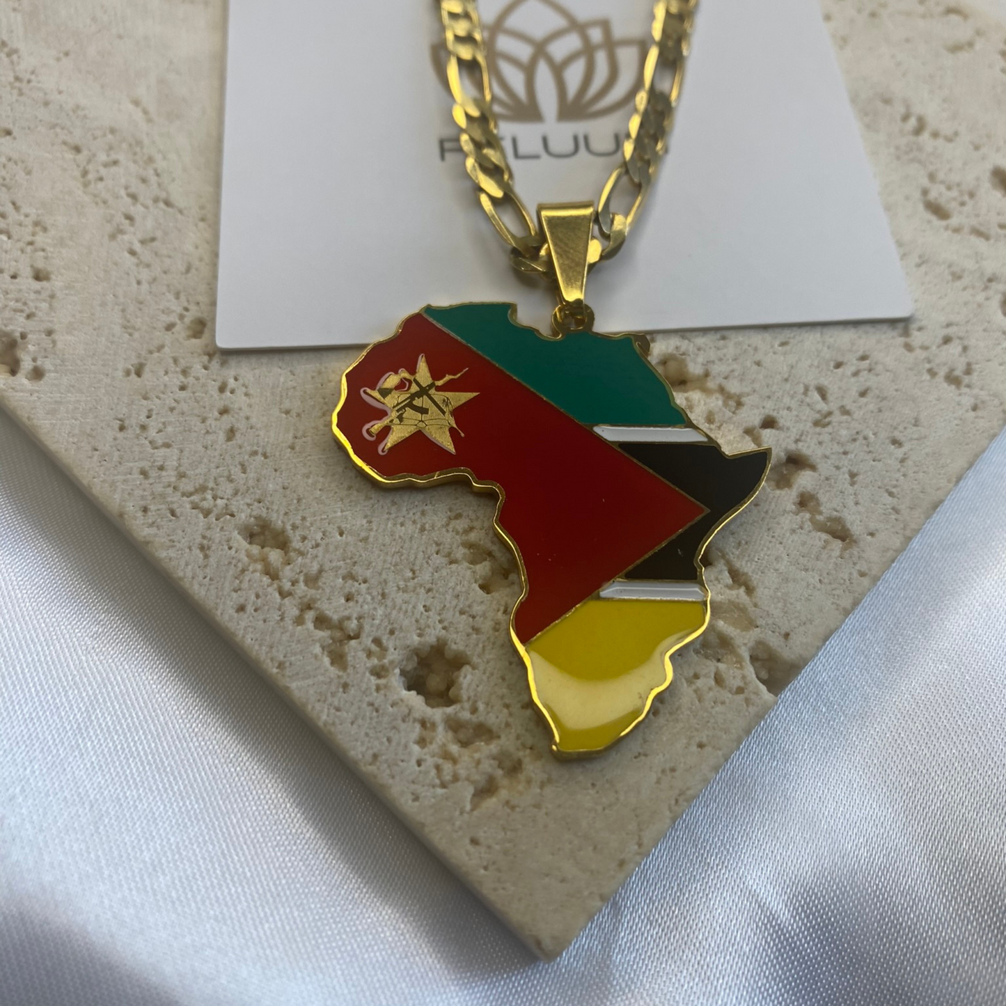 africa map - with mozambique flag