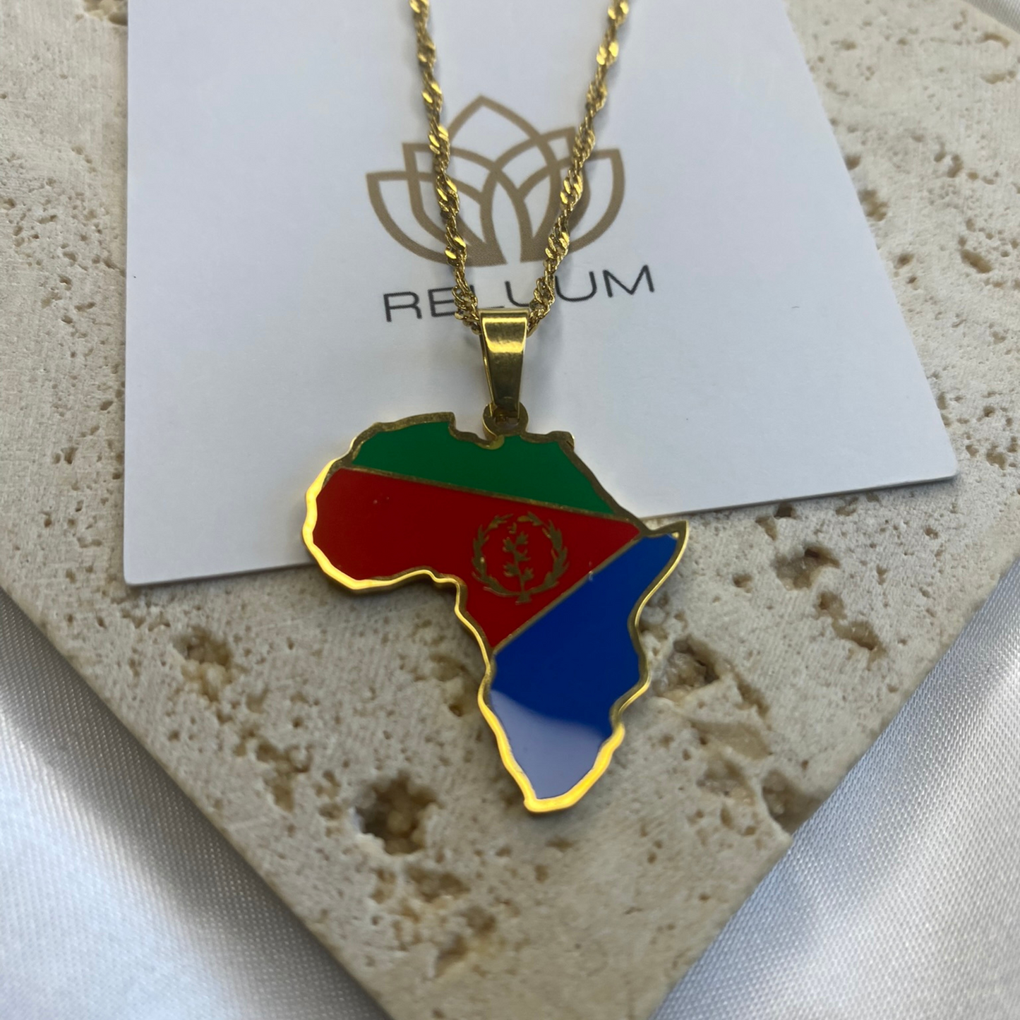 africa map - with eritrea flag