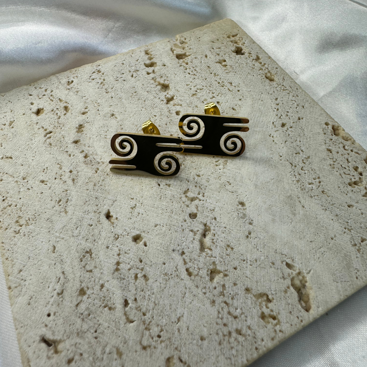 adinkra gyawu atiko symbol stud earrings