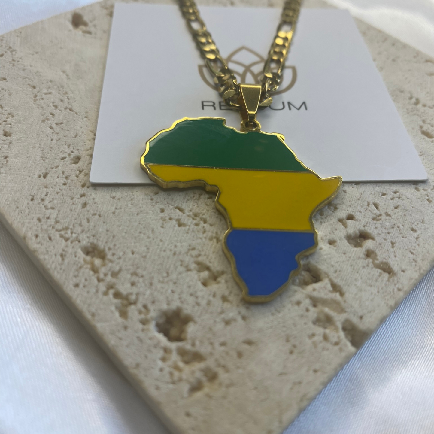 africa map - with gabon flag