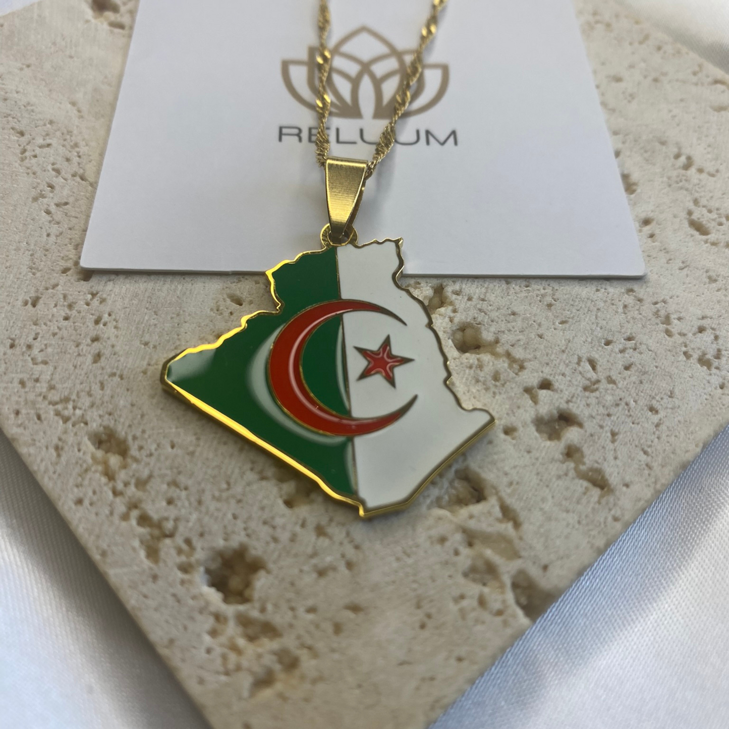 algeria map - with flag