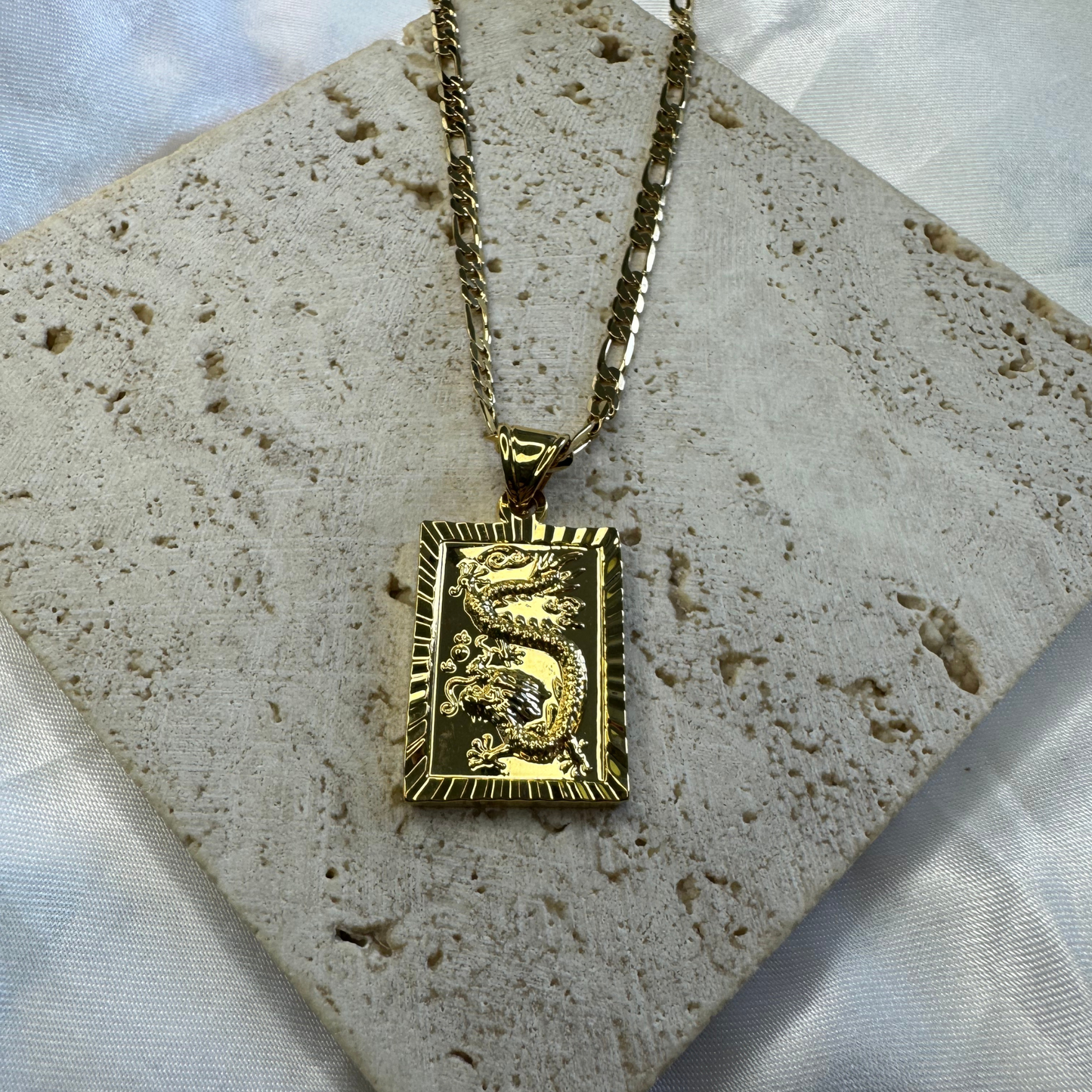 auspicious dragon pendant square