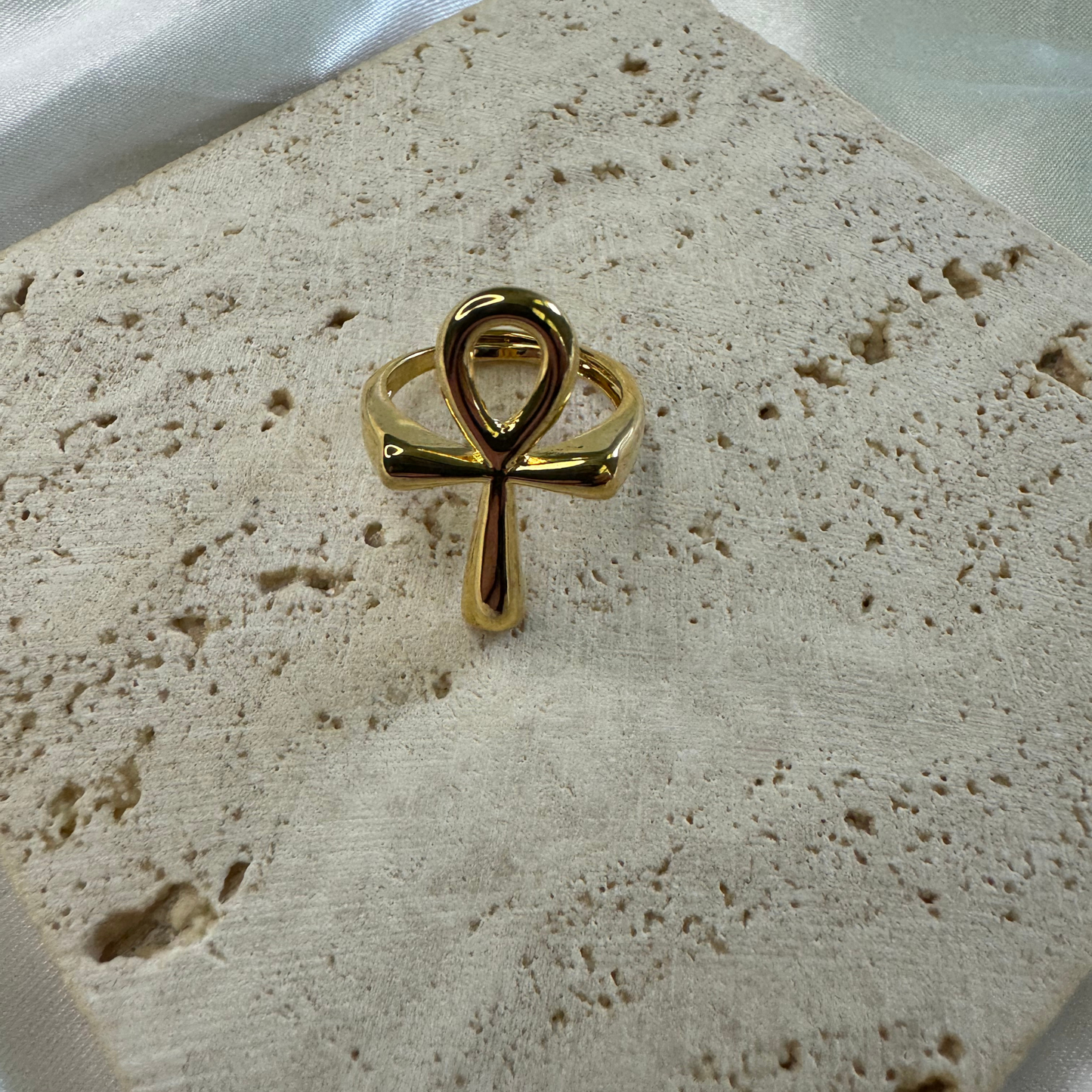 egyptian ankh cross ring