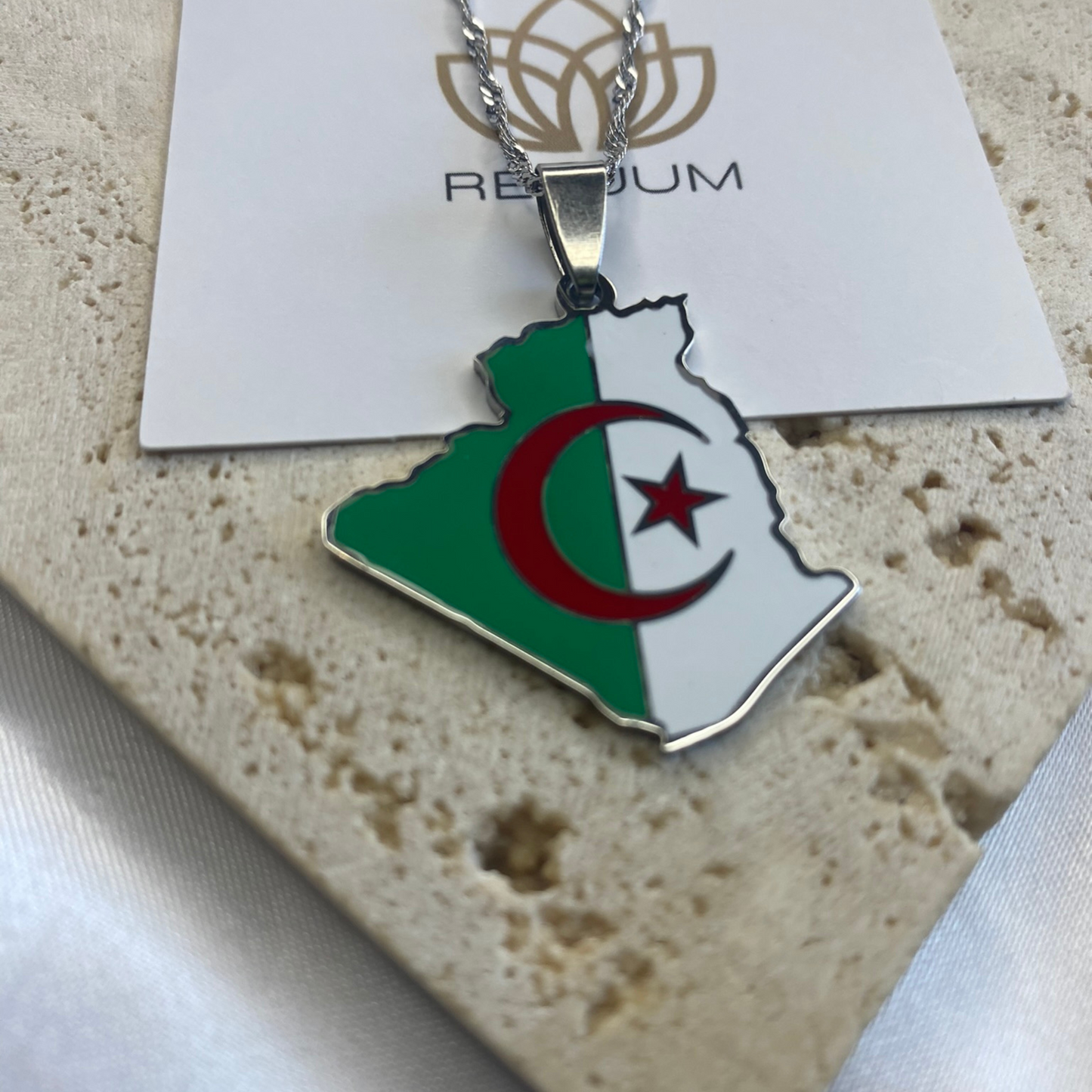 algeria map - with flag