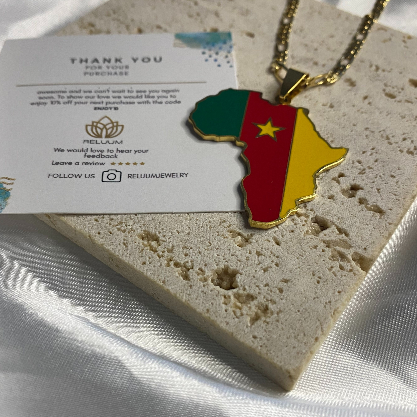 africa map - with cameroon flag