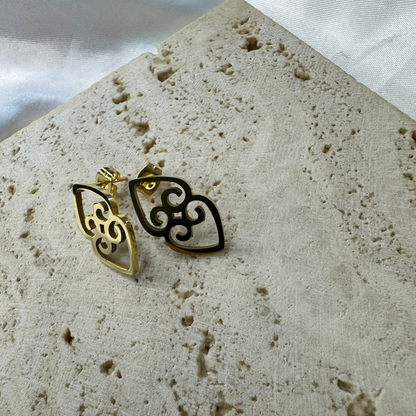 Adinkra Asase Ye Duru Symbol Stud Earrings