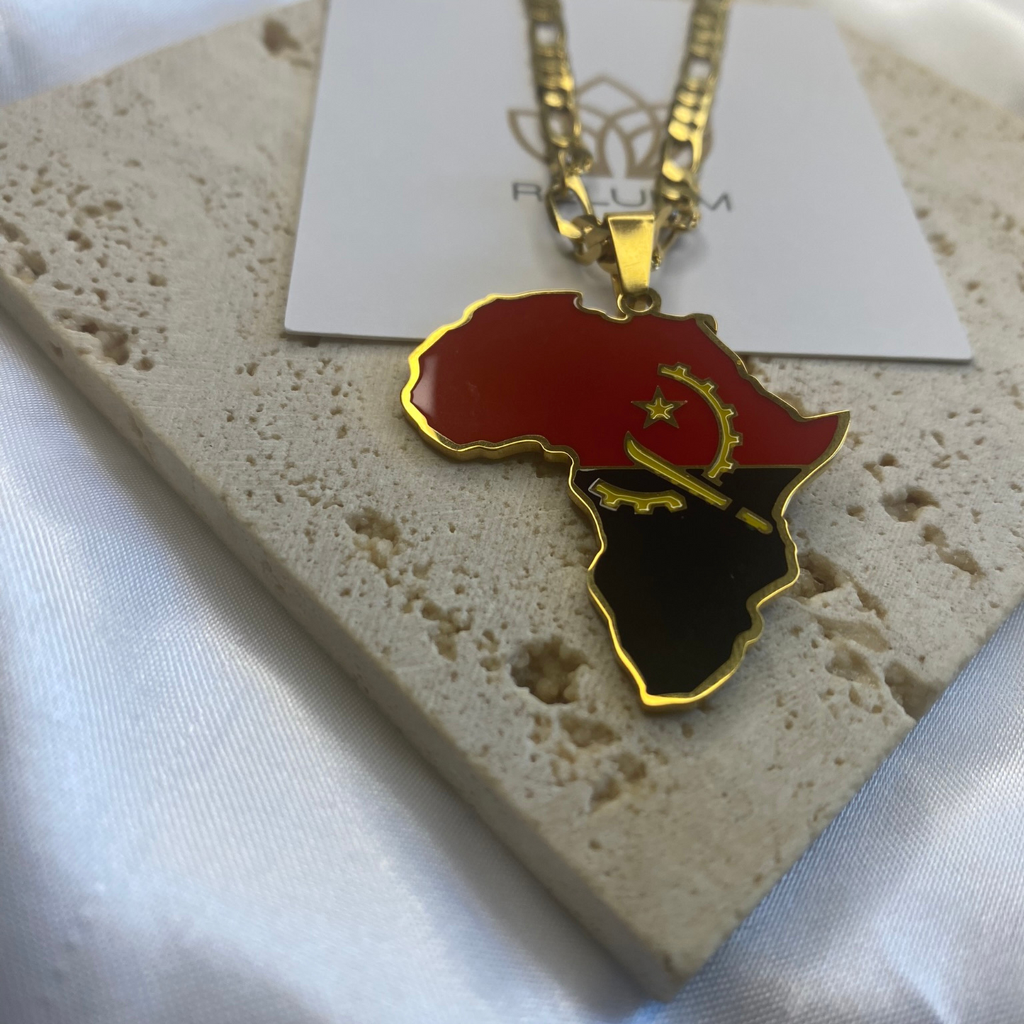 africa map - with angola flag