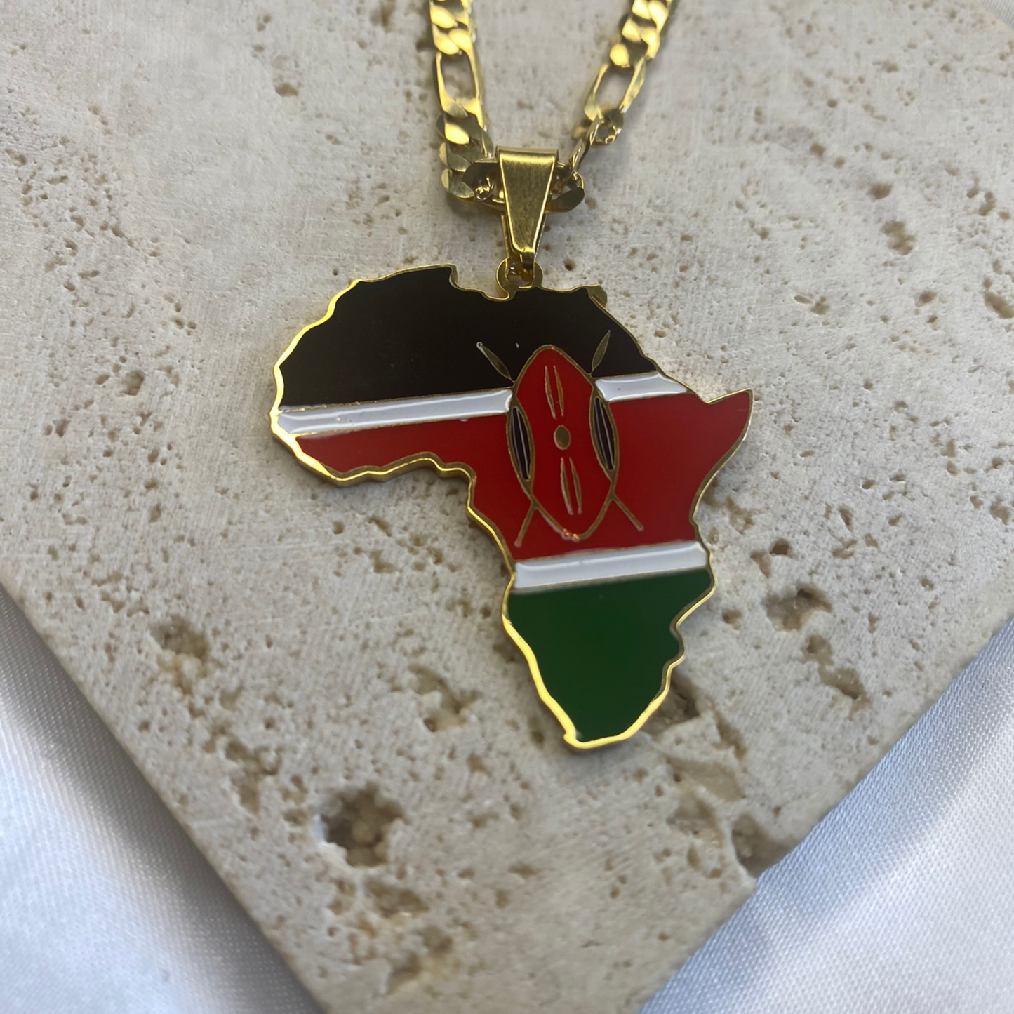 africa map - with kenya flag