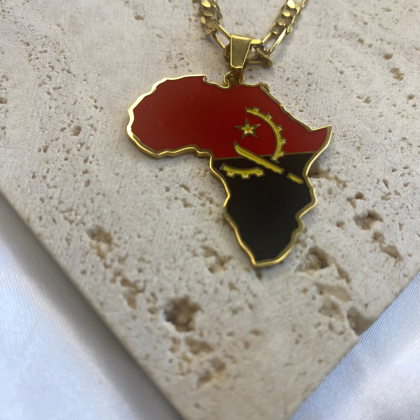 africa map - with angola flag