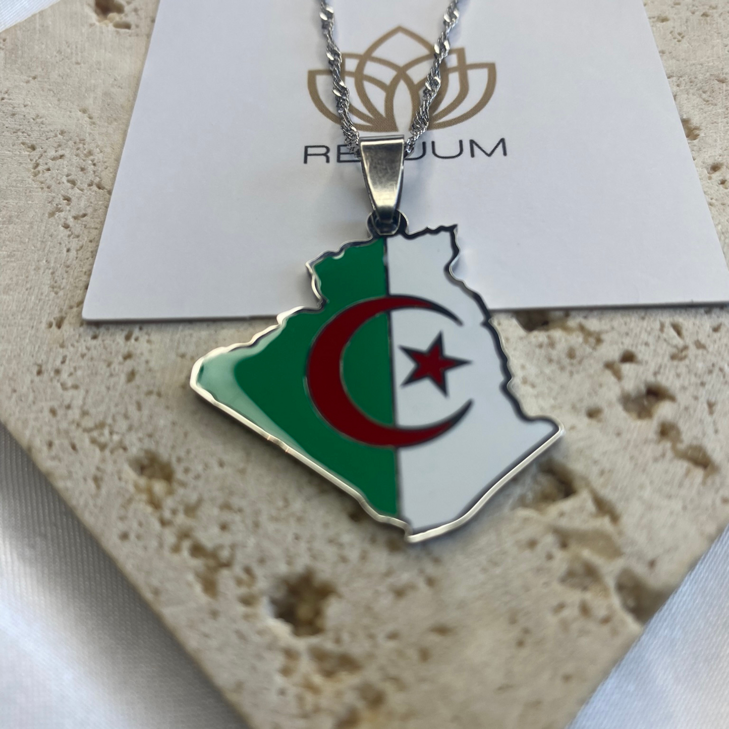 algeria map - with flag