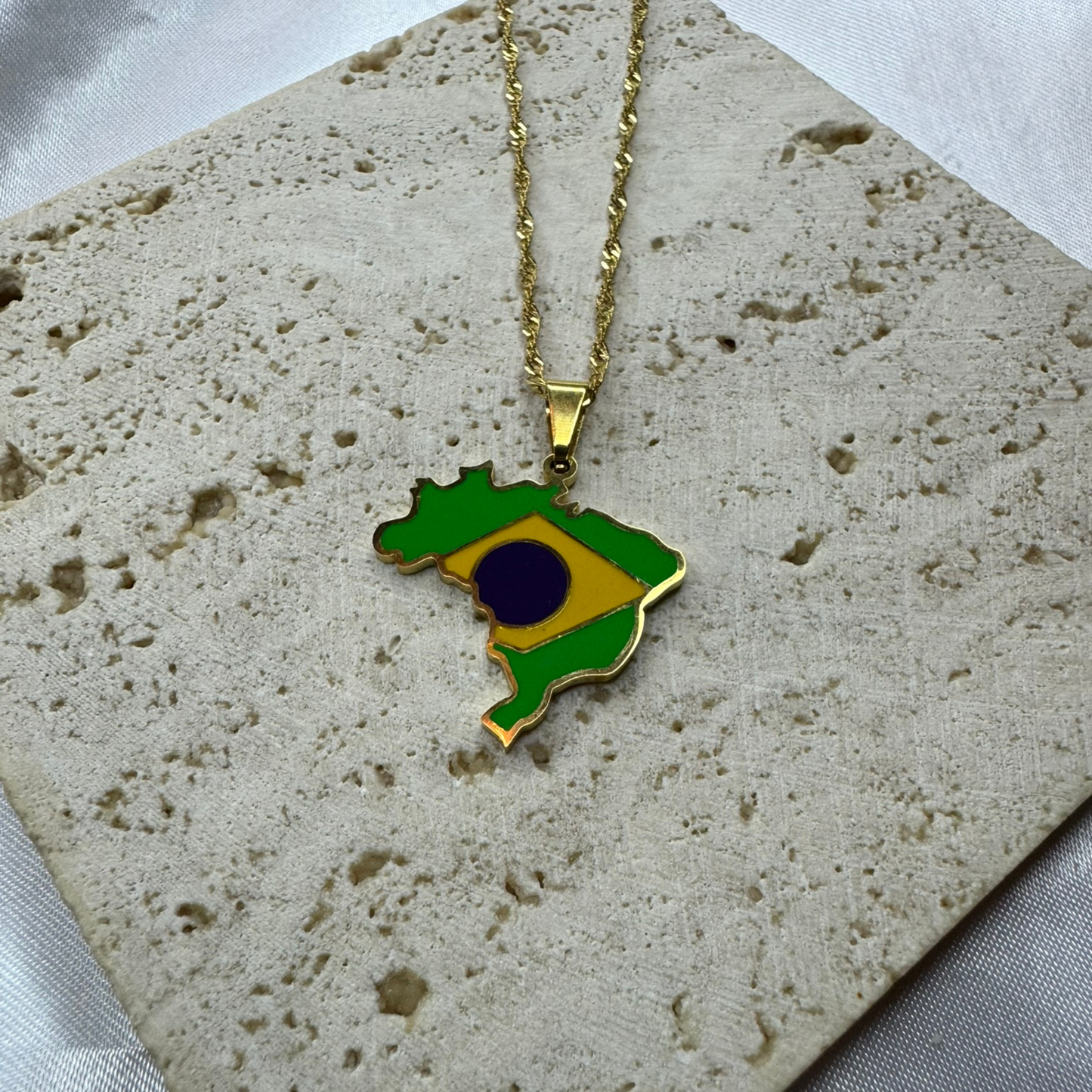 brazil map - with flag