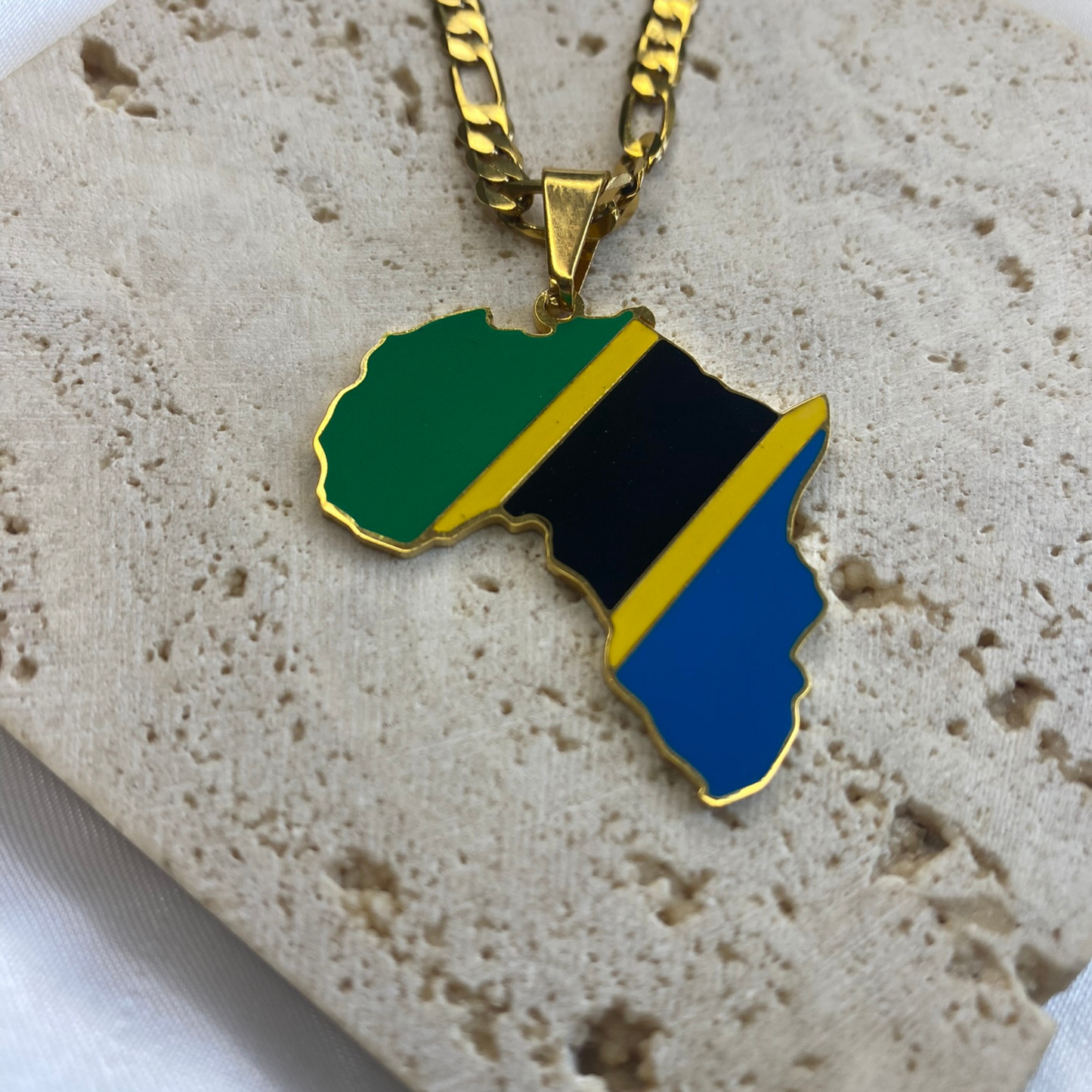 africa map - with tanzania flag