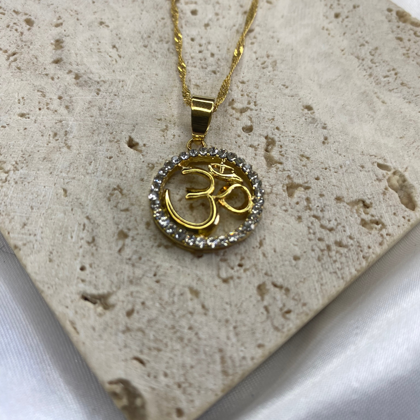 om symbol - with crystals