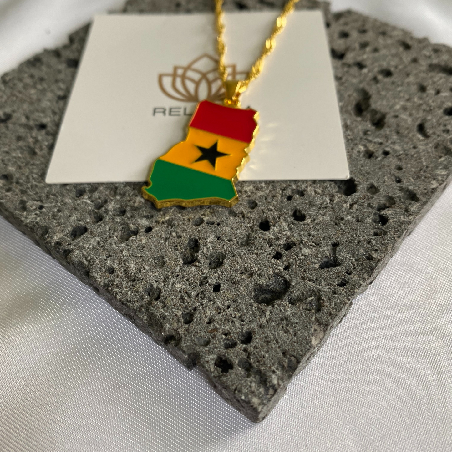 ghana map - with flag