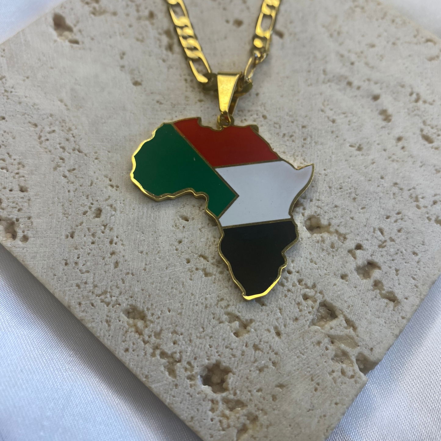 africa map - with sudan flag