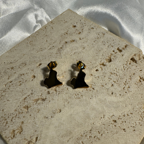 small cameroon map outline stud earrings