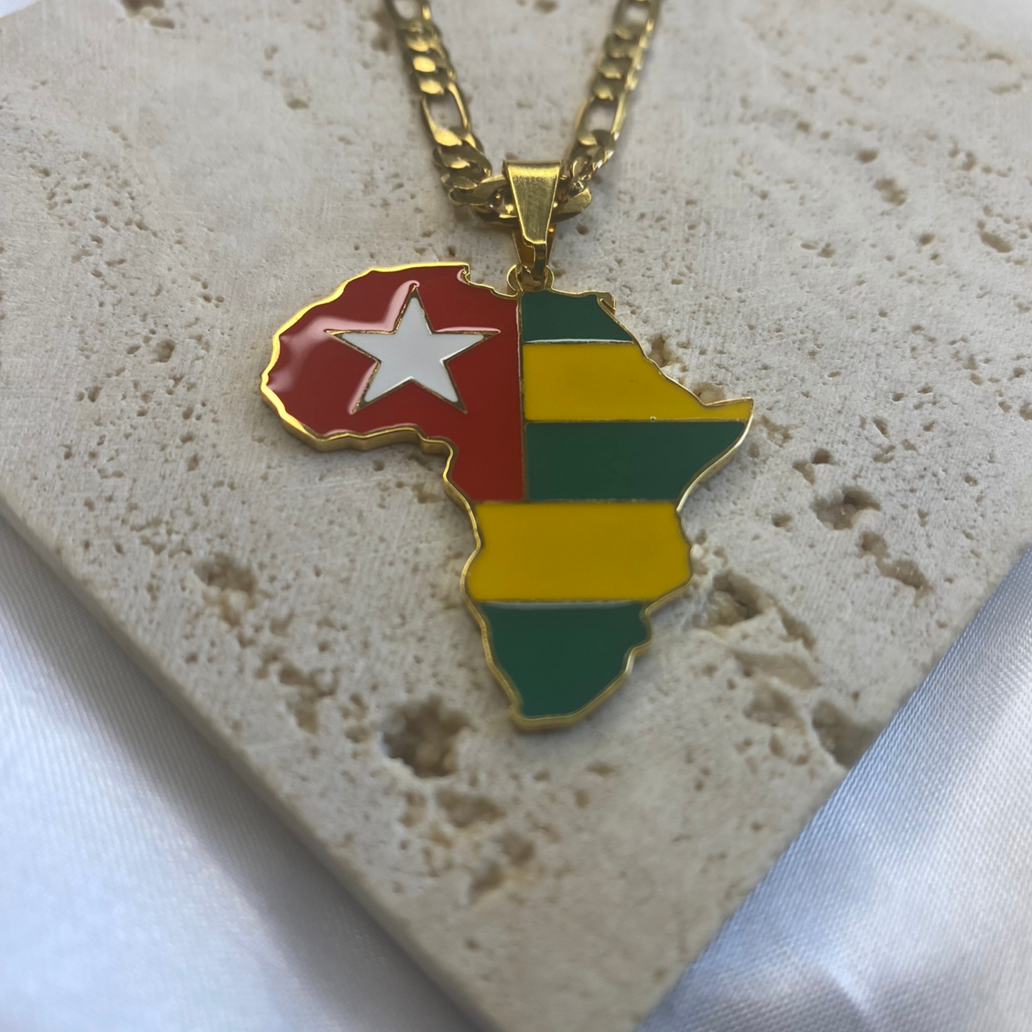 africa map - with togo flag