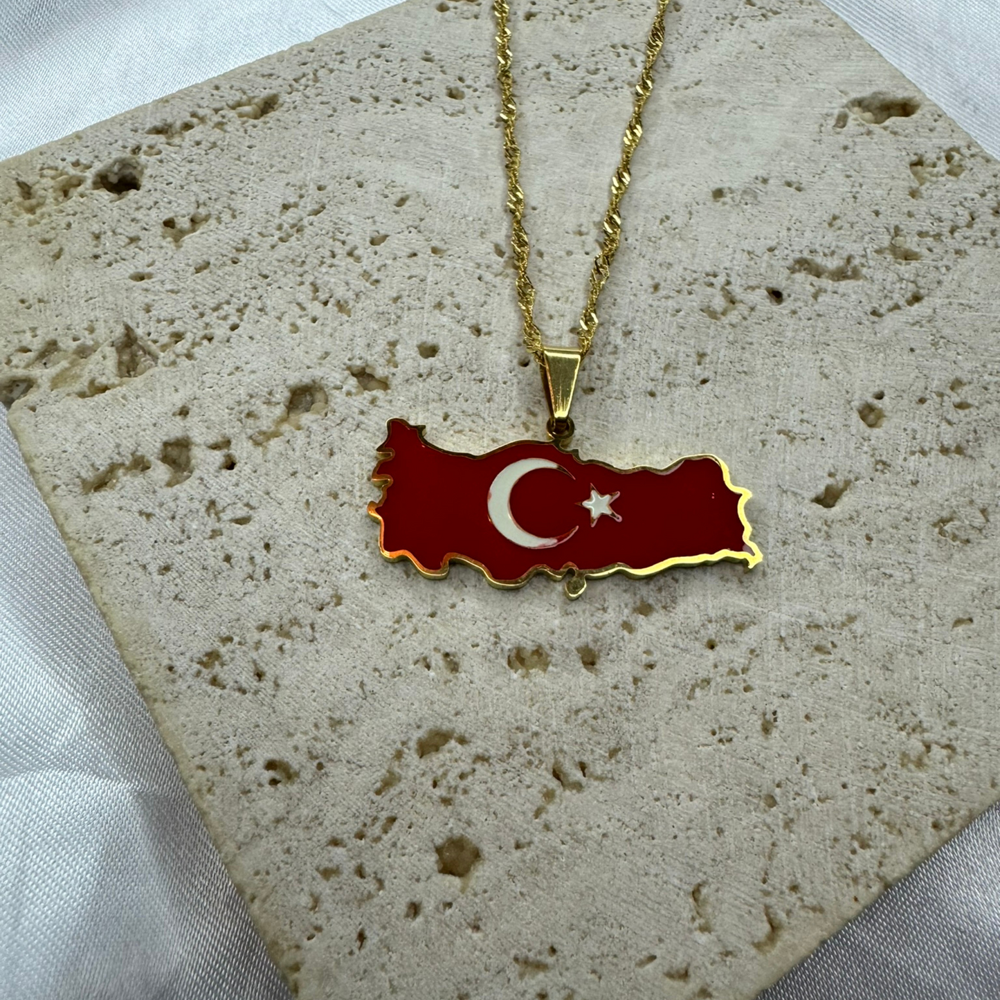 turkey map - with flag