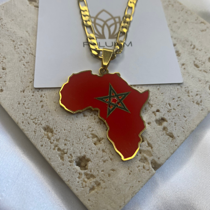 Africa Map - With Morocco Flag