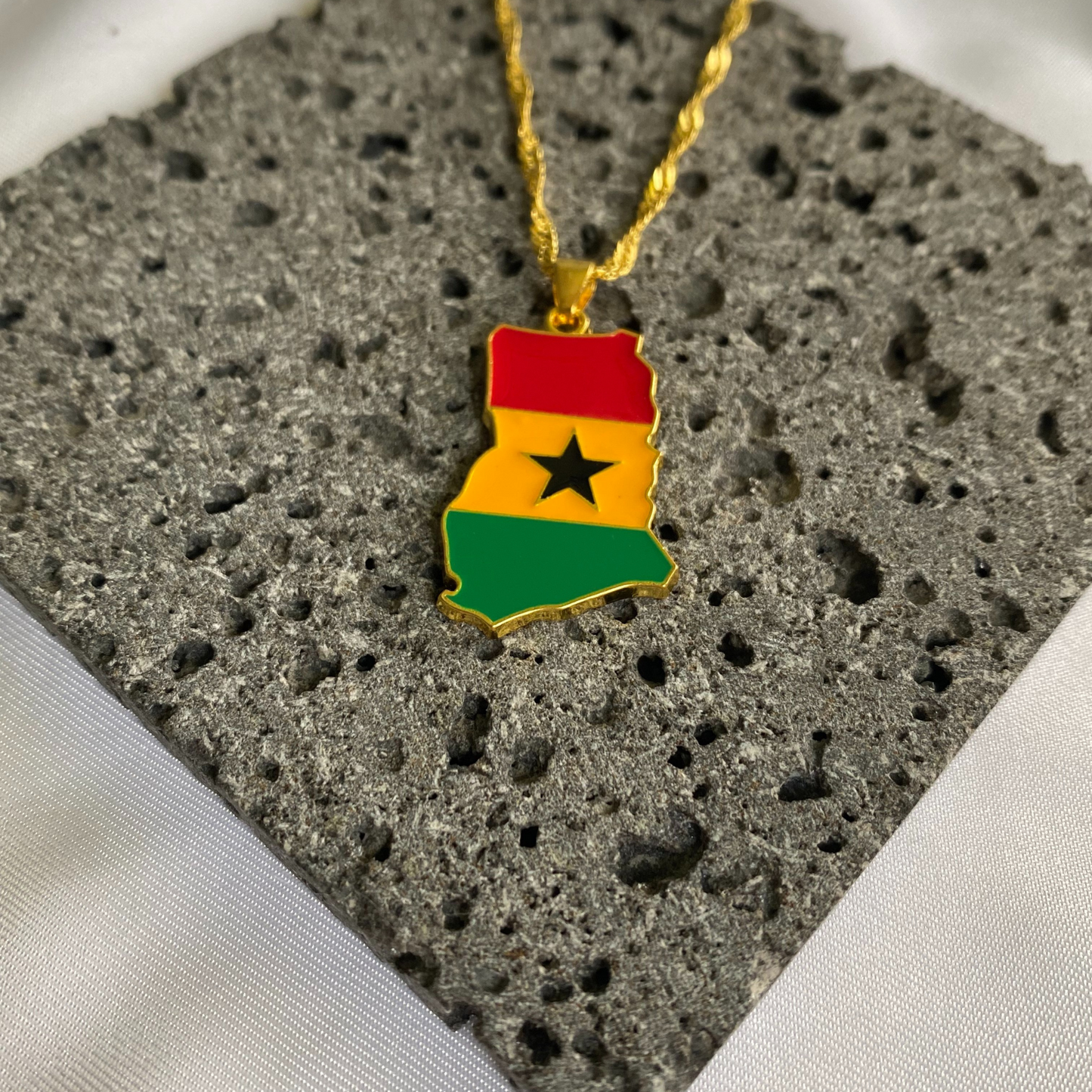 ghana map - with flag