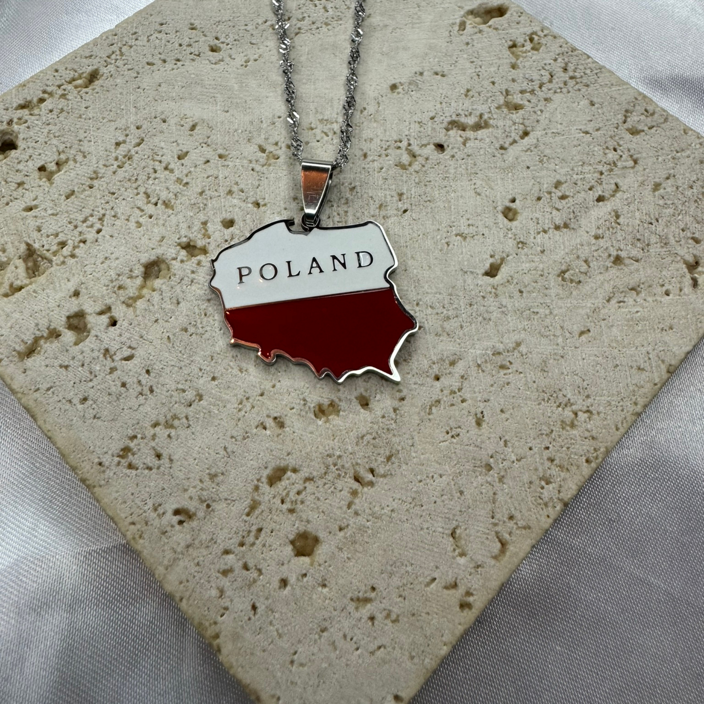 poland map - with flag