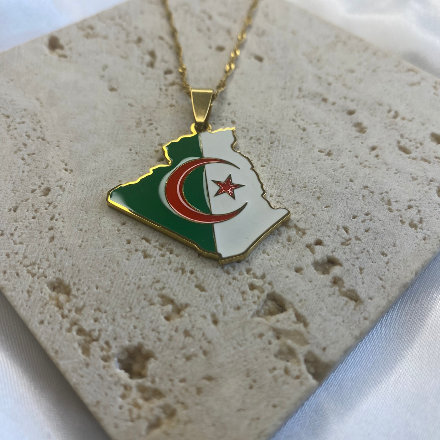 algeria map - with flag