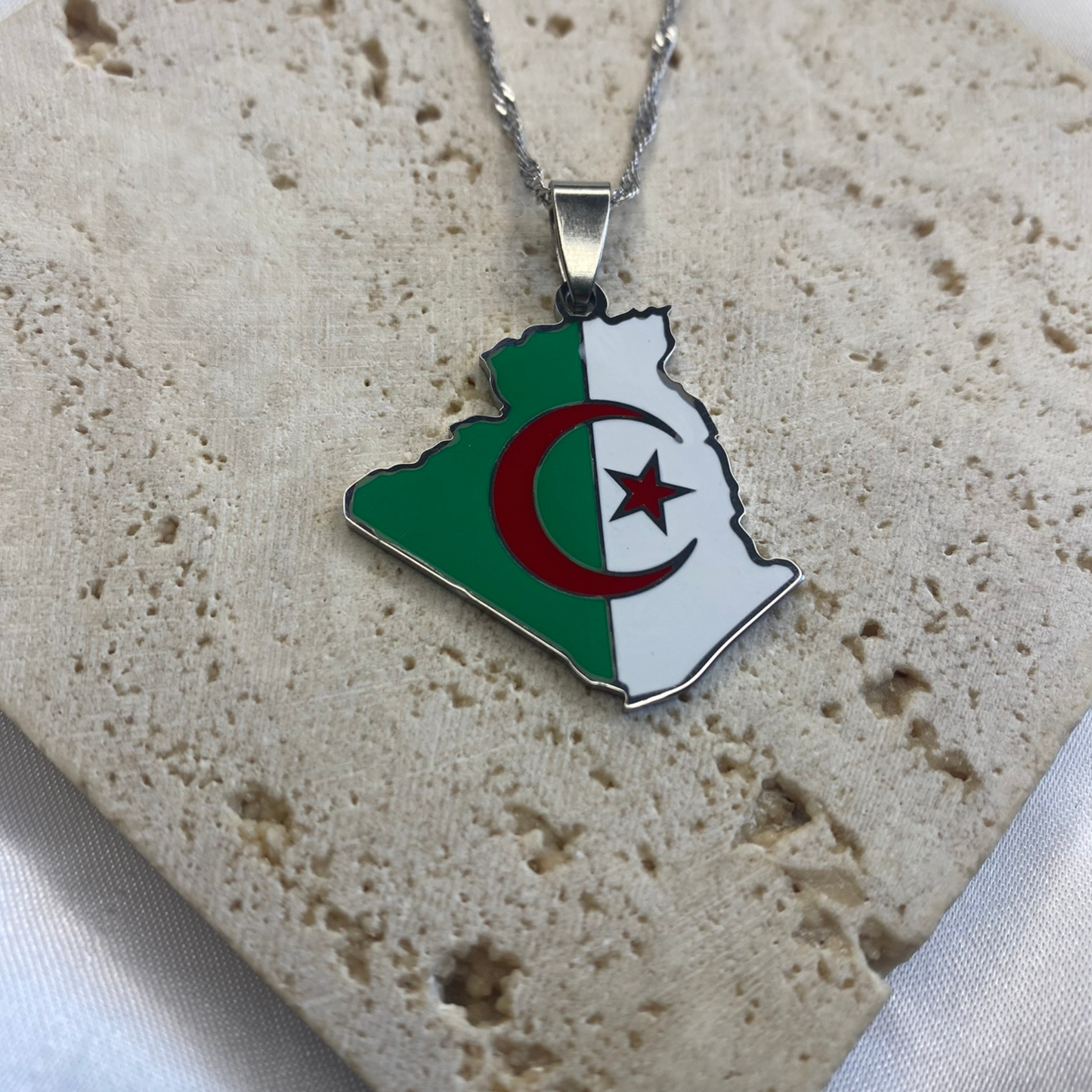 algeria map - with flag