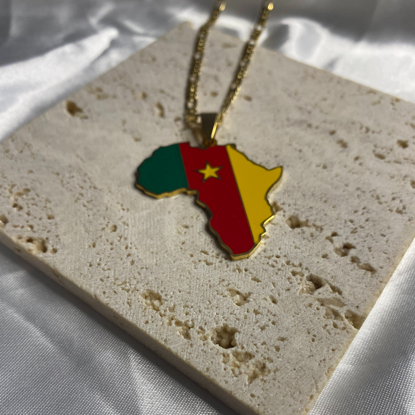 africa map - with cameroon flag