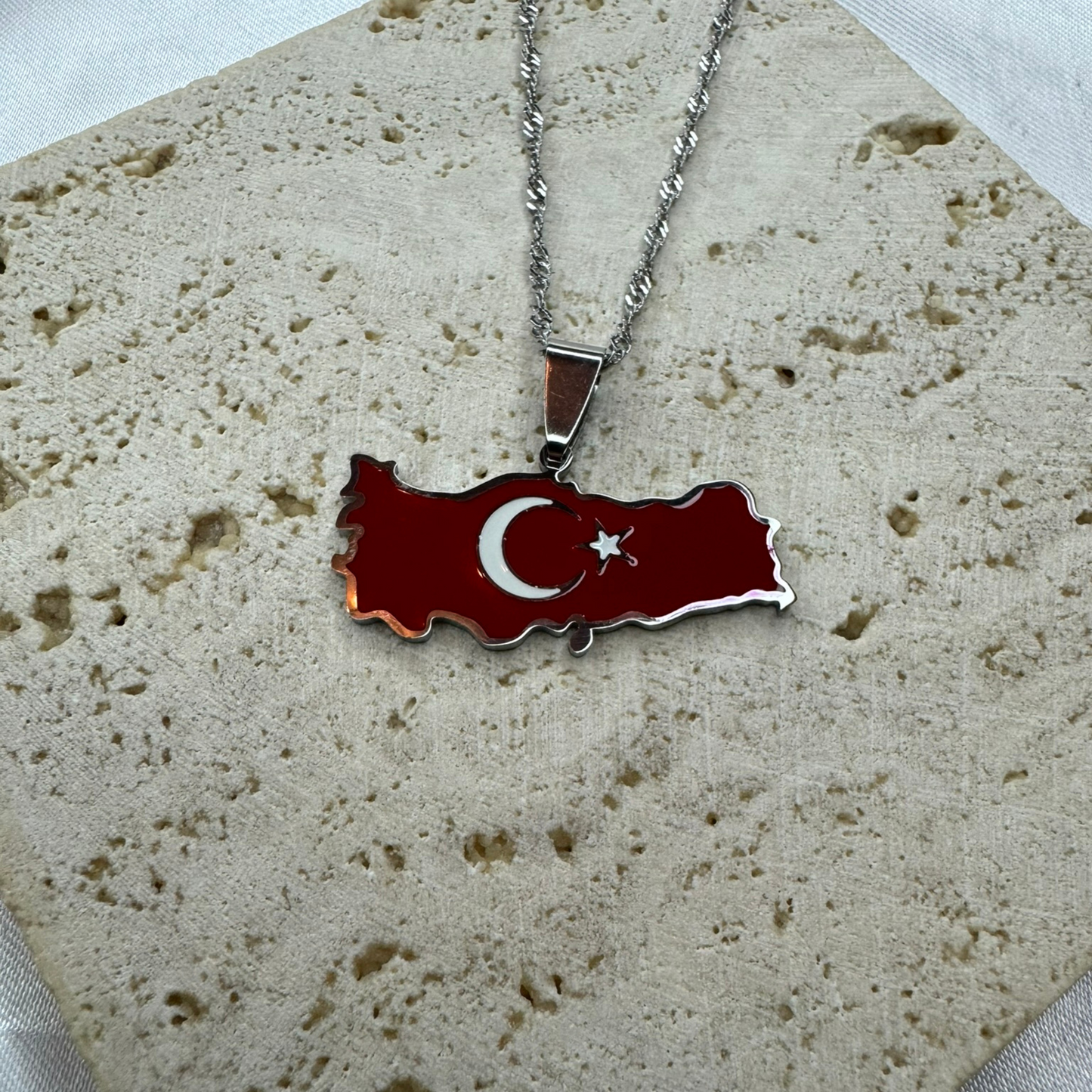 turkey map - with flag