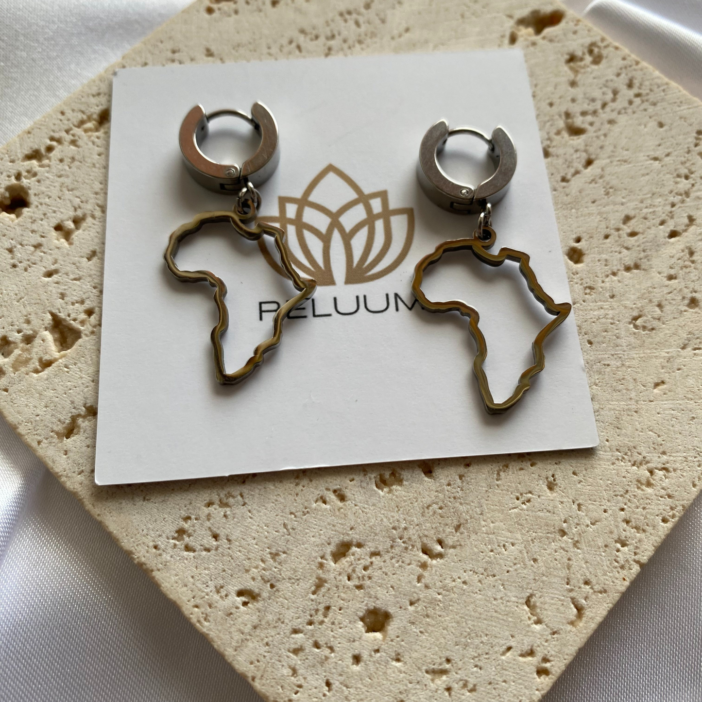 africa small map outline earrings