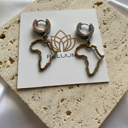 Africa Small Map Outline Earrings